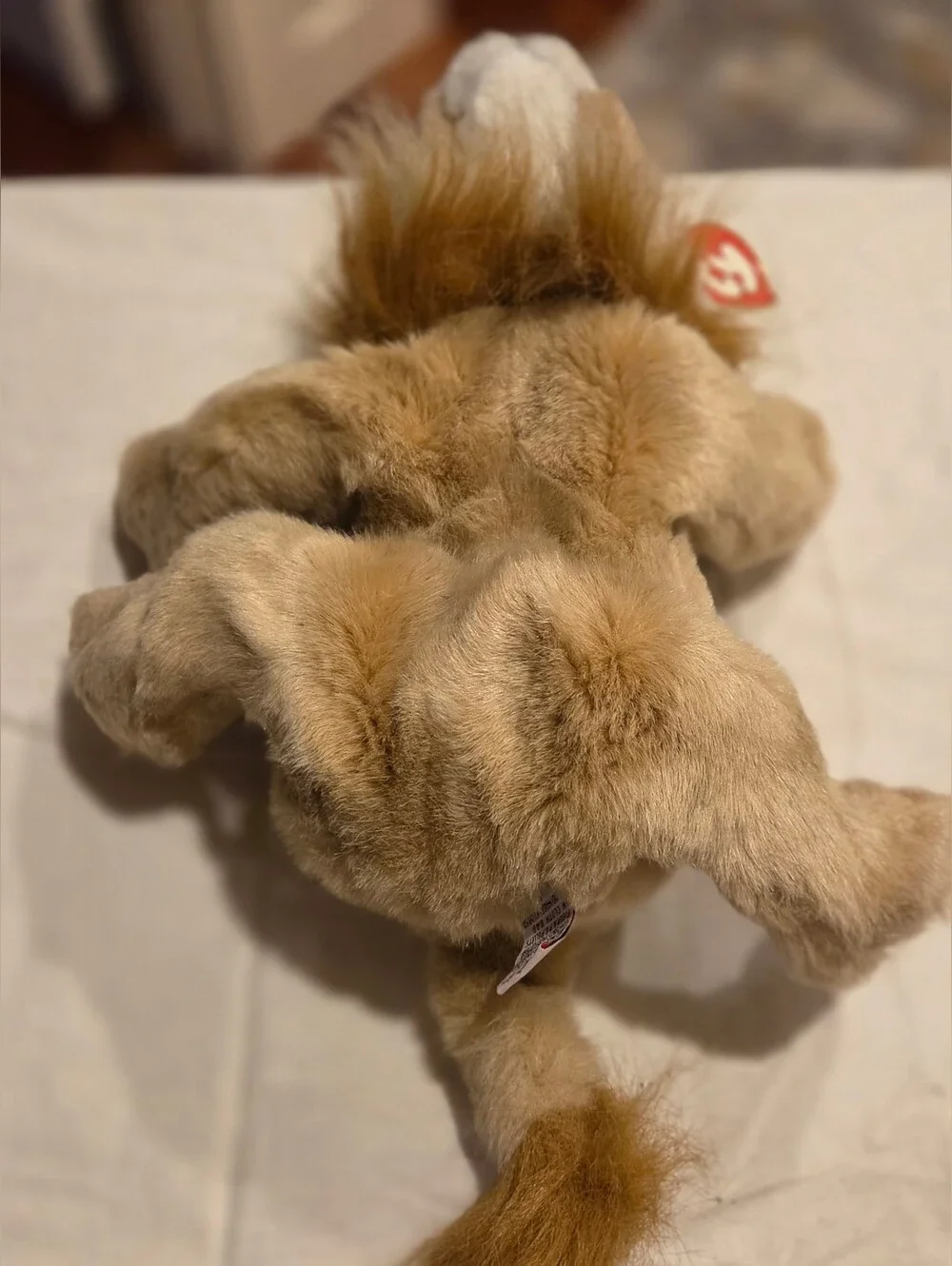 1997 Ty Sahara Beanie Buddy Plush Lion Stuffed Animal - Tan and White